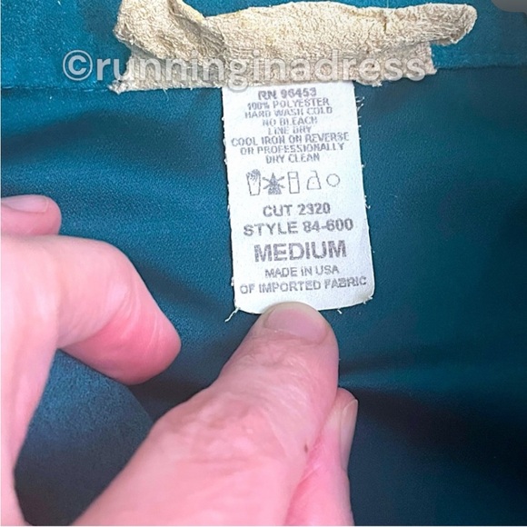 Vintage New Frontier Teal Suede 2-Piece Set Beaded Shirt Jacket & Midi Skirt L - Picture 9 of 16